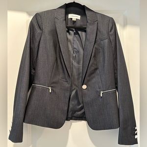 Dark Navy/Black Calvin Klein Long Sleeve Suit Jacket - Size 4